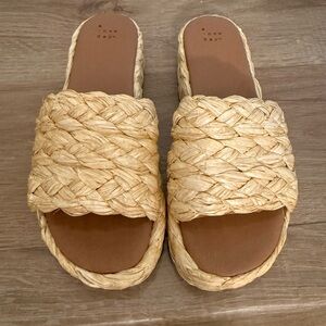 A New Day Women's Beige Braided Slide Sandals